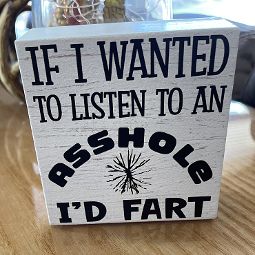 If I Wanted To Listen To An Asshole I'd Fart Sign - Funny Sarcastic Gift - Multiple Sizes